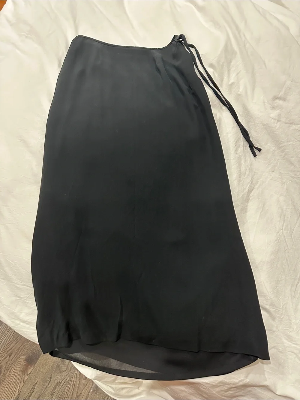 Banana Republic Black Silk Maxi Skirt with Side Tie Detail - Picture 1 of 3